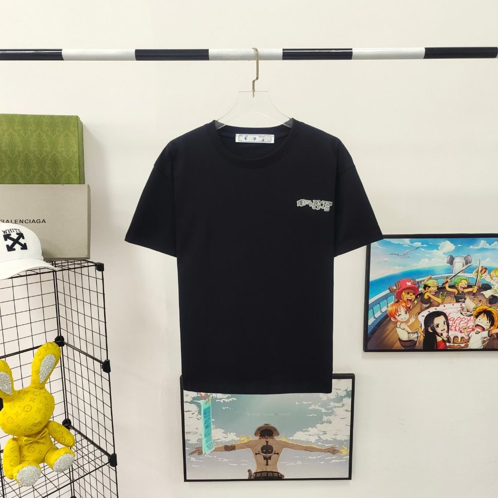 OW Black Basic Arrow Cotton Short Sleeve T-Shirt